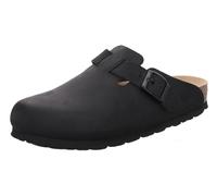 Rohde Damen Pantolette Clog Leder Schnalle robust kombifreundlich Alba 6073, Größe:37 EU, Farbe:Schwarz