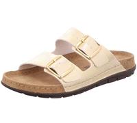 Rohde Damen Pantolette gemusterter Zweiriemer mit Schnalle Rodigo-D 5872, Größe:39 EU, Farbe:Gold