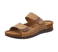 Rohde Damen Pantolette Klettverschluss Nubuk Leder Farbeinsätze Cattolica 6155, Größe:42 EU, Farbe:Braun