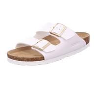 Rohde Damen Pantolette Lack Zwei Schnallen Kork Fußbett Alba 5576, Größe:42 EU, Farbe:Weiß