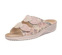 Rohde Damen Pantolette Leder Blumen Muster Keilabsatz Soltau-40 1957, Größe:41 EU, Farbe:Beige