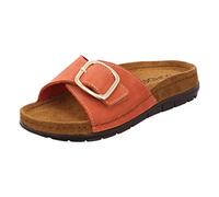 Rohde Damen Pantolette Leder Klettverschluss Memoryfußbett Rodigo-D 5875, Größe:37 EU, Farbe:Rot