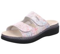 Rohde Damen Pantolette Leder Klettverschluss Muster Wechselfußbett Abano 5224, Größe:41 EU, Farbe:Grau