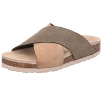 Rohde Damen Pantolette Leder Kork Fußbett gekreuzte Riemen Elba 1713, Größe:38 EU, Farbe:Grün