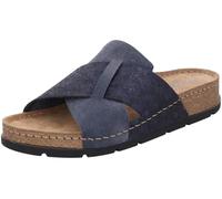 Rohde Damen Pantolette Leder Kork Kreuzbandage D.Soave 5410, Größe:40 EU, Farbe:Blau