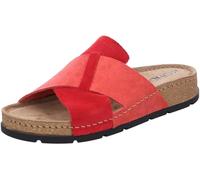 Rohde Schuhe Damen Pantolette D.Soave 5410 Leder Kork Kreuzbandage Rot Größe 40