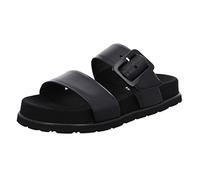 Rohde Damen Pantolette Leder Plateau große Schnalle Zwei Riemen Siena 6276, Größe:39 EU, Farbe:Schwarz