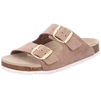 Rohde Damen Pantolette Leder Schnalle Kork Fußbett Elba 1711, Größe:38 EU, Farbe:Beige