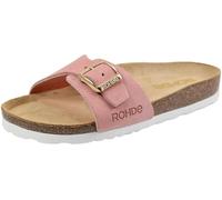 Rohde Damen Pantolette Leder Tieffußbett Schnalle Alba 5589, Größe:39 EU, Farbe:Pink