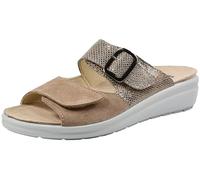 Rohde Damen Pantolette Leder Zierschnalle Druck Wechselfußbett Rivella 5727, Größe:38 EU, Farbe:Beige