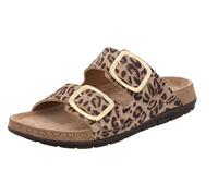 Rohde Damen Pantolette Leder Zweischnaller mit Leopardenmuster Rodigo-D 5890, Größe:40 EU, Farbe:Beige