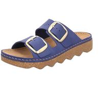 Rohde Damen Pantolette Leder Zweischnaller mit Plateausohle Alassio 6229, Größe:37 EU, Farbe:Blau