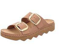 Rohde Damen Pantolette Leder Zweischnaller mit Plateausohle Alassio 6229, Größe:42 EU, Farbe:Braun