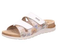 Rohde Damen Pantolette mit Blumendruck und Lederdecksohle Baviera 1302, Größe:42 EU, Farbe:Weiß