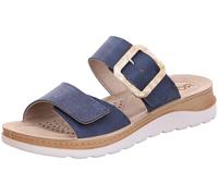 Rohde Damen Pantolette mit schöner Zierschnalle und Klettverschluss Baviera 1301, Größe:38 EU, Farbe:Blau