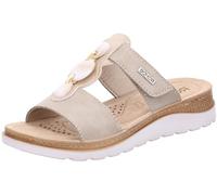 Rohde Damen Pantolette Steinverzierung Klettverschluss Baviera 1305, Größe:40 EU, Farbe:Beige
