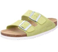 Rohde Damen Pantolette Velours Leder Zwei Schnallen Komfortweite Alba 5590, Größe:40 EU, Farbe:Grün