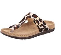 Rohde Damen Pantolette Zehentrenner mit Giraffen-Muster Rodigo-D 5895, Größe:39 EU, Farbe:Braun