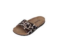 Pantolette ROHDE "RODIGO-D", Damen, Gr. 37, mokka, creme, Textil, Schuhe Pantolette, Sommerschuh, Hausschuh, Urlaubsschuh mit verstellbarer Schnalle (46809140-37) mokka, creme