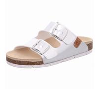 Rohde Damen Pantoletten Schnalle Clogs Korktieffußbett Elba 1702, Größe:38 EU, Farbe:Silber