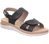Rohde Damen Sandale Keilabsatz Klettverschlüsse mit Ziernähten Baviera 1309, Größe:39 EU, Farbe:Schwarz