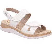 Rohde Damen Sandale Keilabsatz Klettverschlüsse mit Ziernähten Baviera 1309, Größe:40 EU, Farbe:Weiß