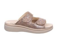 Rohde Damen Pantolette Leder Klettverschluss Muster Wechselfußbett Abano 5224, Größe:41 EU, Farbe:Braun