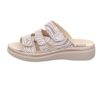 Rohde Schuhe Damen Pantolette Abano 5221 – Veloursleder, 3 Klettverschlüsse – Beige Größe 39