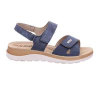 Rohde Schuhe Damen Sandale Baviera 1307 Gepolsterte Lederdecksohle Klettverschluss Blau Gr. 38
