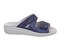 Rohde Damen Pantolette Leder Glitzer Druck Strass Wechselfußbett Rivella 5729, Größe:39 EU, Farbe:Blau