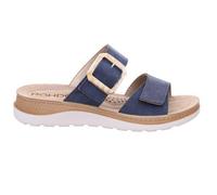Rohde Damen Pantolette mit schöner Zierschnalle und Klettverschluss Baviera 1301, Größe:40 EU, Farbe:Blau