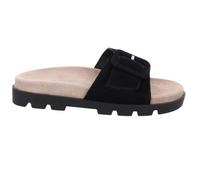 Rohde Pantoletten Venezia 6311 Damen, Veloursleder, überzogene Schnalle, Schwarz, Gr. 42