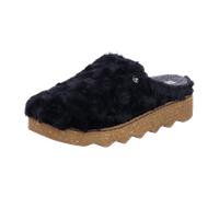 Rohde Damen Clog Pantolette Textil Plüsch flauschig weich bequem Foggia-D 6118, Größe:37 EU, Farbe:Schwarz