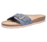 Pantolette ROHDE, Damen, Gr. 37, blau (jeansblau), Veloursleder, klassisch, Schuhe, Keilabsatz, Sommerschuh, Schlappen mit vorgeformtem Softfußbett (85159653-37) jeansblau