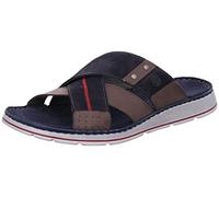 Rohde Herren Leder Pantolette Clog farbige Details trageangenehm Brunello 5982, Größe:41 EU, Farbe:Blau