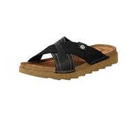 Rohde Herren, Männer, Klassische Sandalen, Sandalen,Pantoletten,Sommerschuhe,Hausschuhe,Leder-fußbett,SCHWARZ,43 EU / 9 UK
