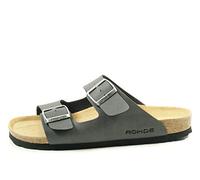 Rohde Herren Männer Sandale Pantolette Zweiriemer Hausschuhe 5920 grau, Schuhgröße:42 EU