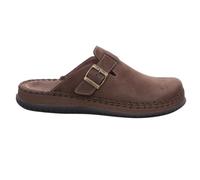 Rohde Herren Clog-Pantoffel Alassio 6794 – Nubukleder mit Schnalle – Braun Größe 46