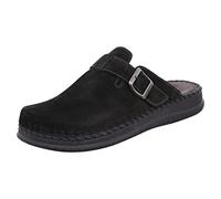 Rohde Herren Pantoffel Clog Nubuk Leder Schnalle Alassio 6794, Größe:41 EU, Farbe:Schwarz