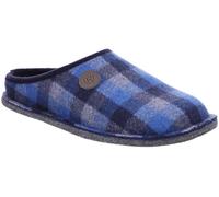 Rohde Herren-Pantoffel Softfilz-Karo Jeans-Blau blau43