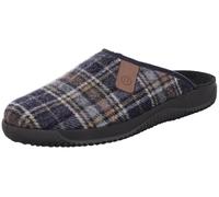 Rohde Schuhe Herren-Pantoffel Soltau OCEAN Karo-Muster, leicht gepolstert Blau Größe 41