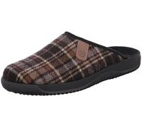 Rohde Herren Pantoffel Hausschuh Karo Muster leicht gepolstert Soltau-H 2781, Größe:46 EU, Farbe:Schwarz