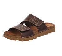 Rohde Herren Pantolette Leder Clog bequem wellenförmige Laufsohle Foggia-H 5972, Größe:43 EU, Farbe:Braun