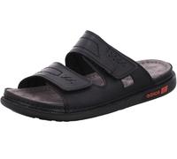 Rohde Herren Pantolette Leder Klettverschluss Clog Cento 6003, Größe:45 EU, Farbe:Schwarz