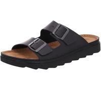 Rohde Herren Pantolette Leder zwei Schnaller Clog Foggia-H 5973, Größe:45 EU, Farbe:Schwarz