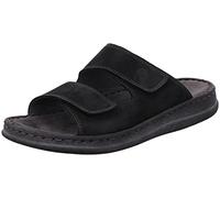 Rohde Herren Pantoletten Clogs Leder Klettverschluss Alassio 6240, Größe:45 EU, Farbe:Schwarz