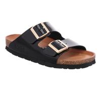 Pantolette ROHDE "ALBA", Damen, Gr. 40, schwarz, Lackleder, glänzend, klassisch, Schuhe, Sommerschuh, Hausschuh, Strandschuh, Schlappen, Schnallenverschlüsse (97344455-40) schwarz
