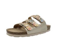 Pantolette ROHDE "ALBA", Damen, Gr. 41, beige (hellbeige kombiniert), Lederimitat, klassisch, Schuhe, Sommerschuh, Hausschuh, Strandschuh, Schlappen mit drei Schnallen (49601921-41) hellbeige kombinie