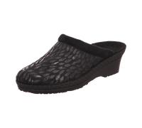 Rohde Damen Pantoffel Hausschuh Microvelour Neustadt-50 2456, Größe:40 EU, Farbe:Schwarz