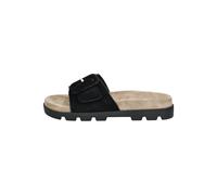 Rohde Pantoletten Venezia 6311 Damen Veloursleder mit überzogener Schnalle Schwarz Größe 40